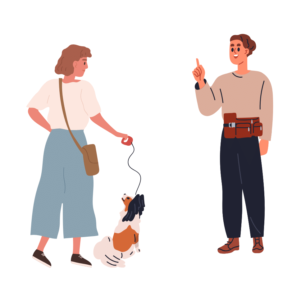 owner handoff session after board & train program in Denton/Gainesville TX